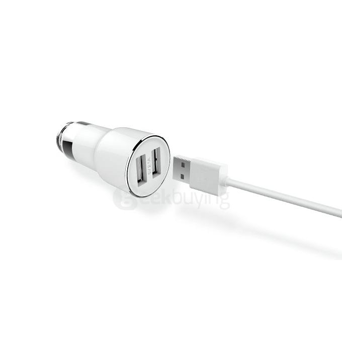Original Xiaomi Roidmi Bluetooth Car Charger(White)+ Original Xiaomi ROIDMI Car Dual Cigarette Lighter Splitter(White)