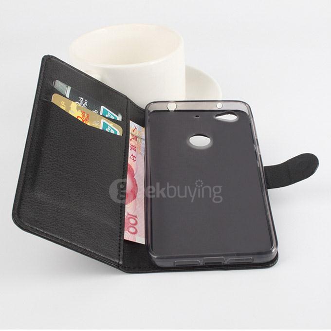LingMao Litchi Peel Texture Protective Hard Cover Flip Stand Leather Case for LeTV 1S/ LeTV One S - Black