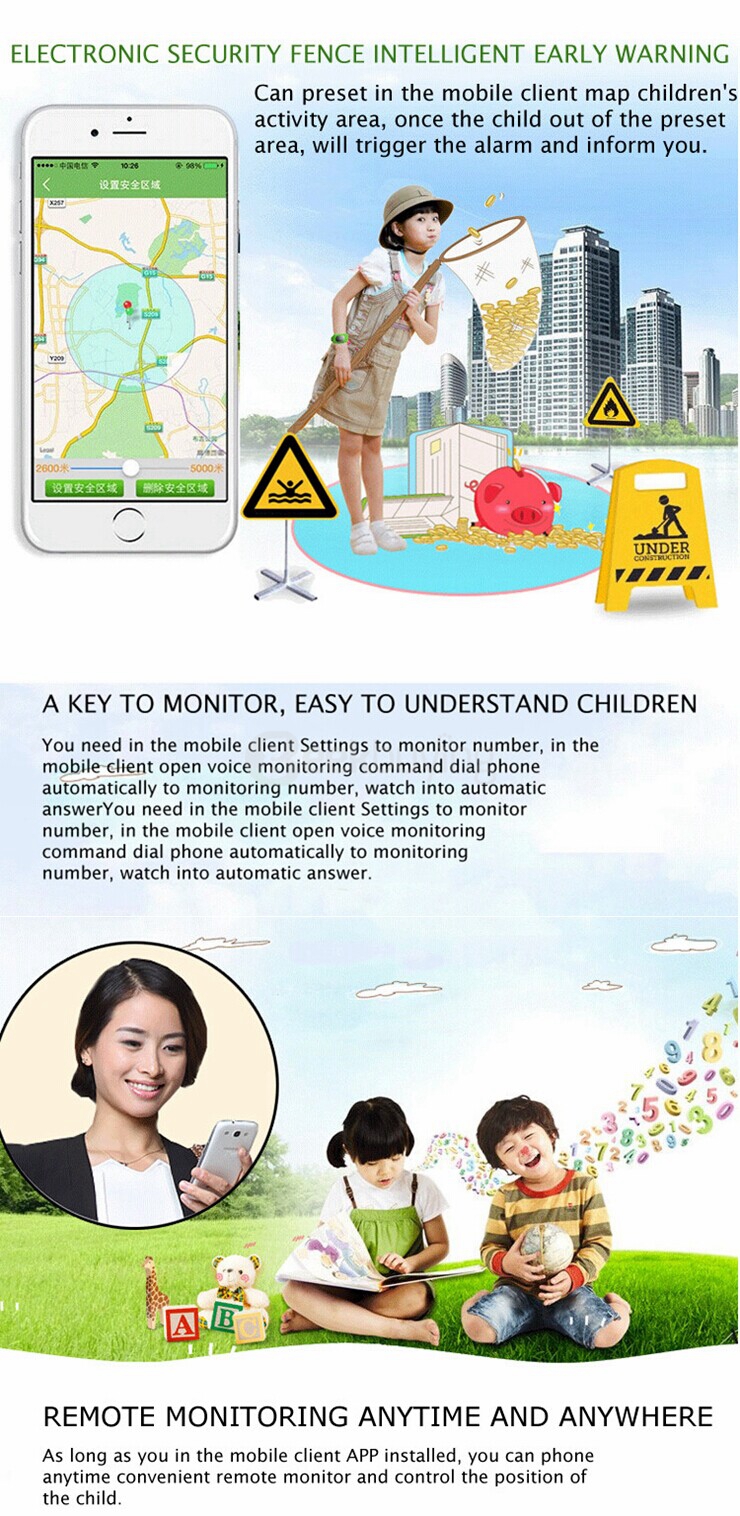 W5 Bluetooth 4.0 GSM Phone GPS/AGPS/ LBS Smart Positioning Watch Anti Lost Alarm Electronic Fence For Children - Pink