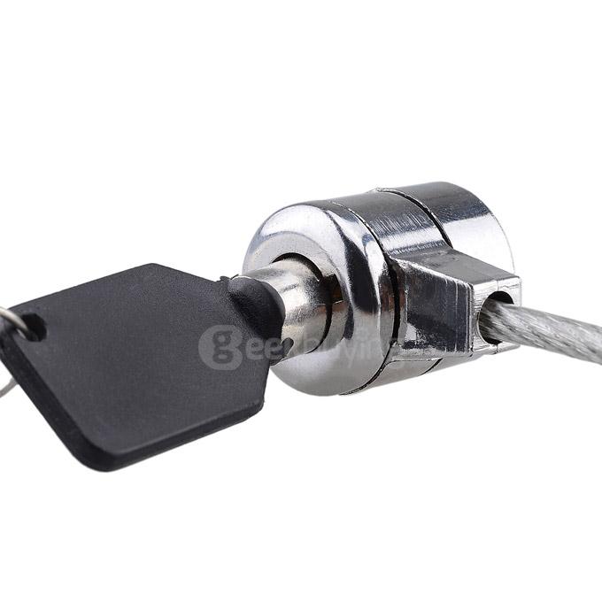Steel Wire Rope Security Cable Lock w/ 2-Key for Laptops - Silver (114cm)