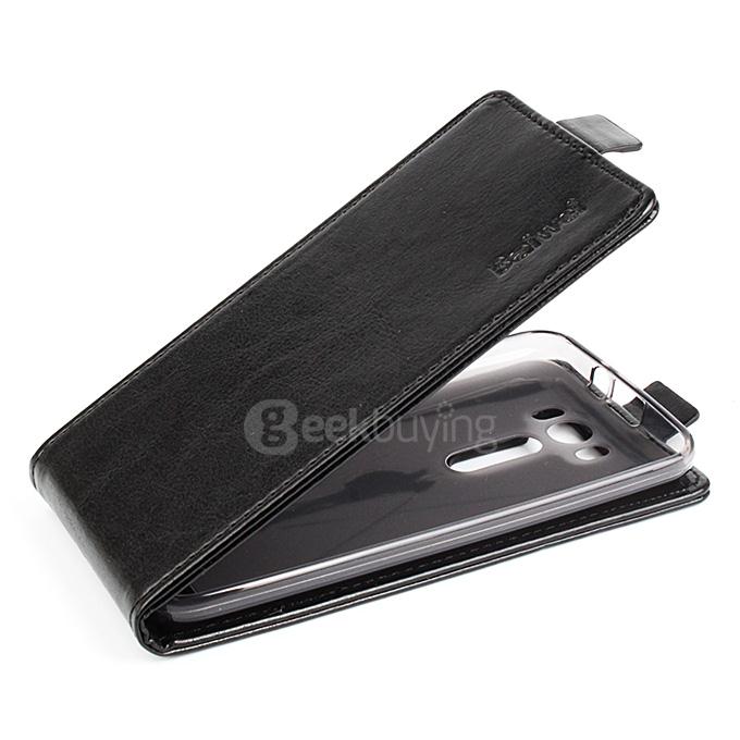 Baiwei Protective Hard Cover Up&Down Flip Stand Leather Case with Back Shell for ASUS Zenfone 2 Laser ZE500KL- Black