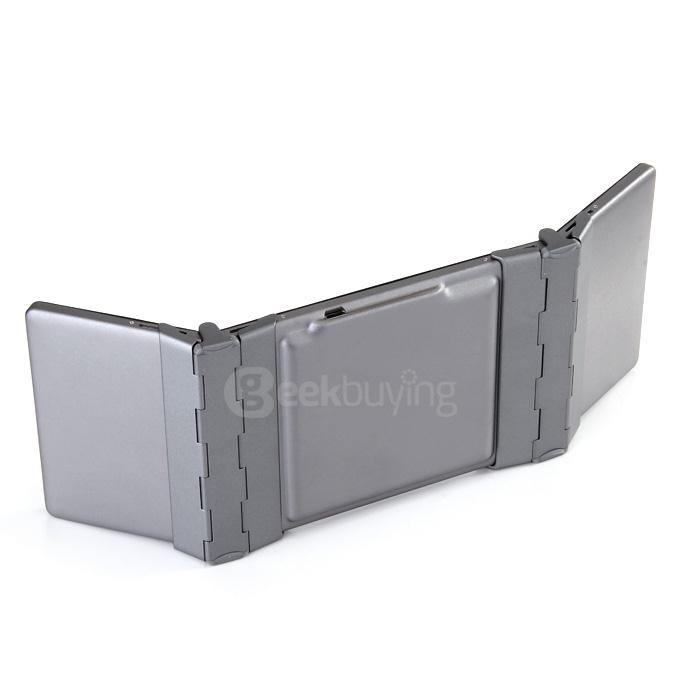 Universal Folding Mini Bluetooth 3.0 Keyboard with Metal Protective Case for Android Windows iOS Smartphones Tablets - Silver+Black