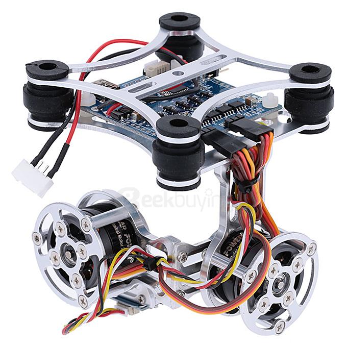 GoolRC 2D Light Weight Silver Brushless Motor Gimbal for DJI Phantom 1 2 3+ Aerial Photography