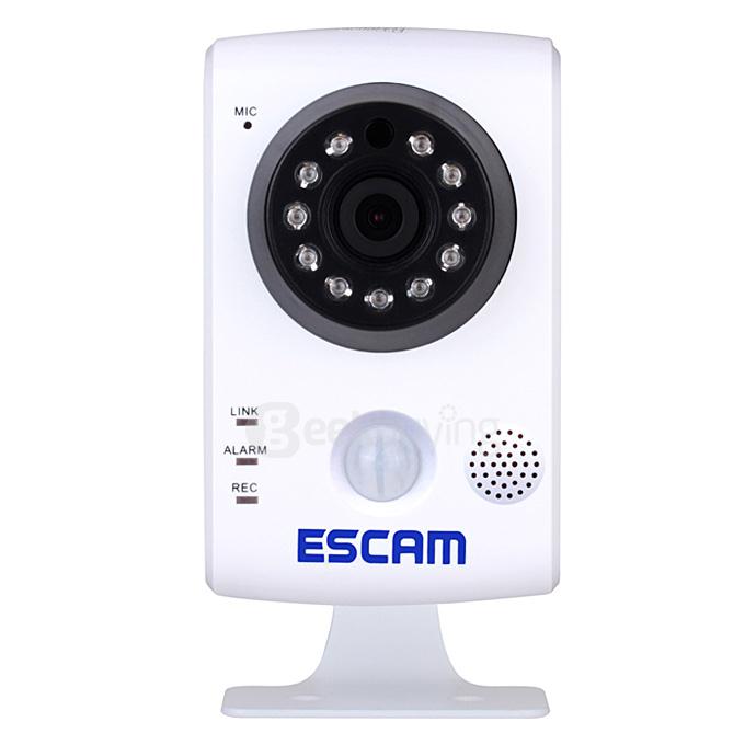 ESCAM QF502 P2P HD Smart Wifi IP Camera with 2.8mm Fixed Lens IR Surveillance Camera with Dual IR-CUT Filter - UK Plug