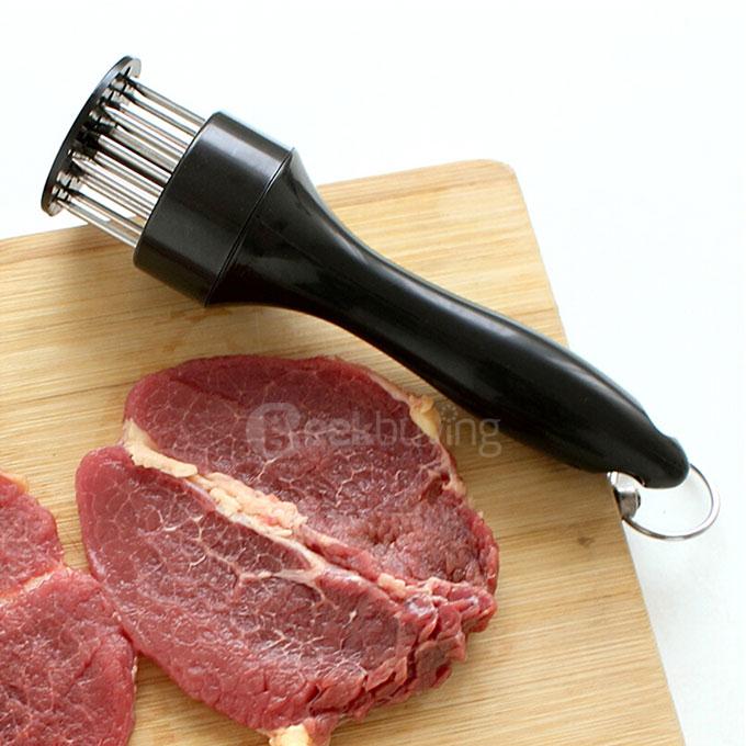 21 Stainless Steel Prongs Professional Meat Tenderizer - Black