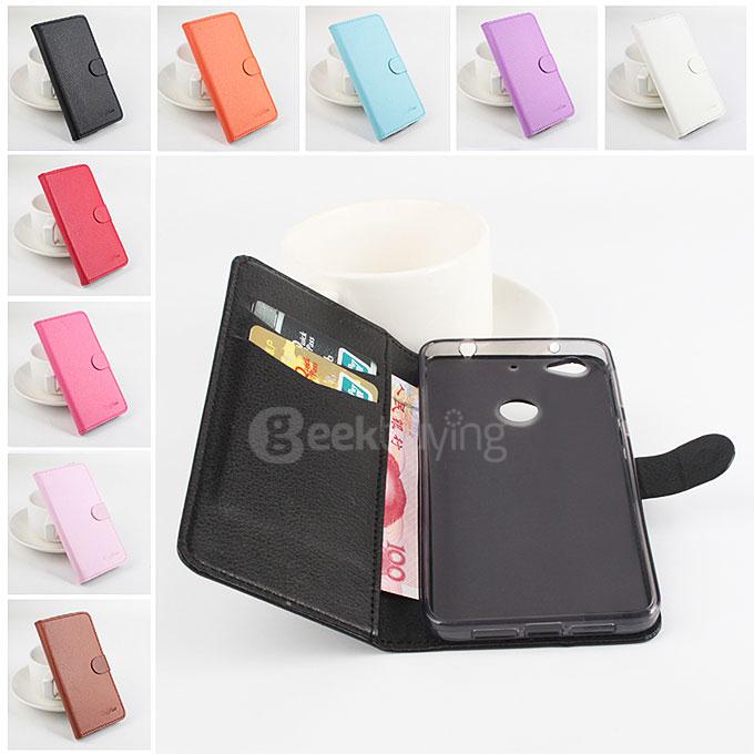 LingMao Litchi Peel Texture Protective Hard Cover Flip Stand Leather Case for LeTV 1S/ LeTV One S - Orange