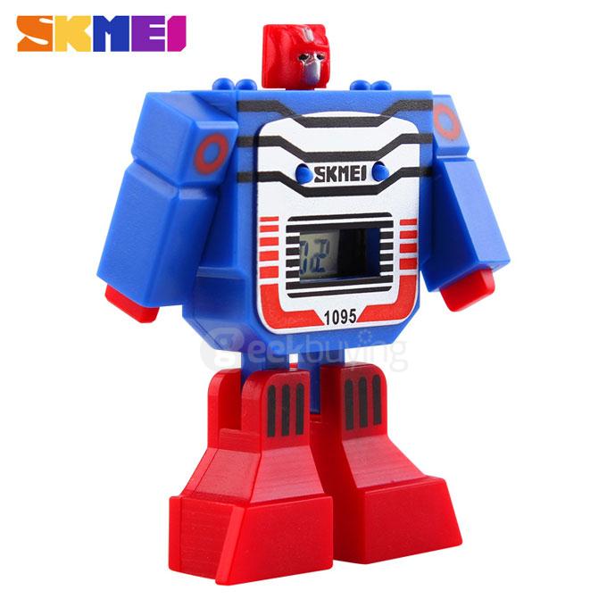 SKMEI 1095 Detachable Transformers Cartoon Robot Toys Watch LED Digital Children Kids Sports Electronic Watch - Gray