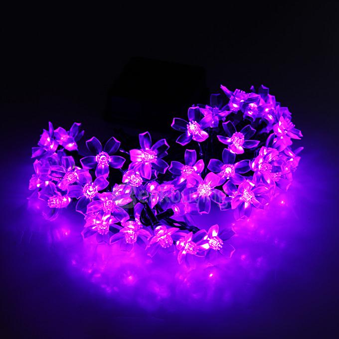 Solar Power Garden Light 50 LEDs Christmas Party Fairy Lamp - Purple Light