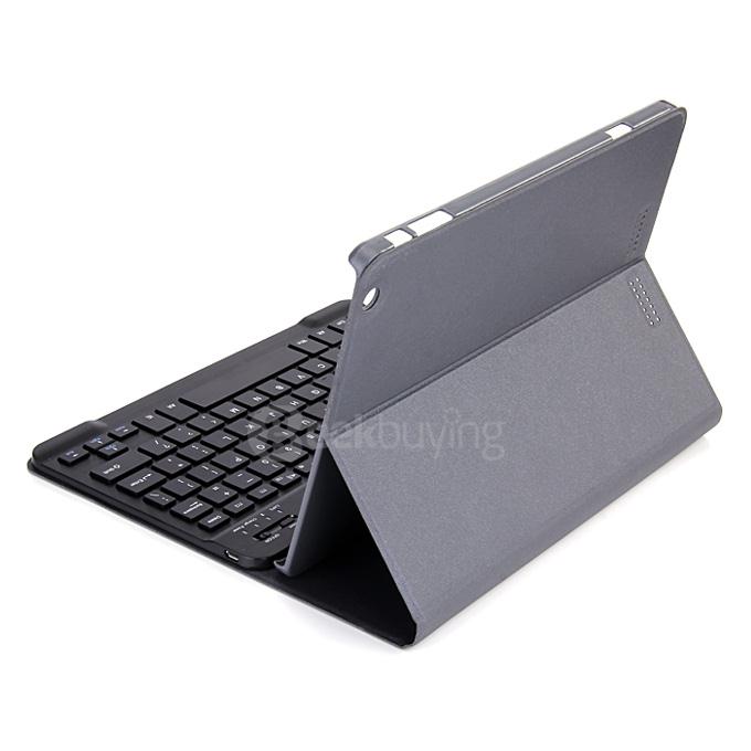 Removable Bluetooth Keyboard with Leather Case for Teclast X98 Air III / X98 Plus / X98 Plus 3G Tablet PC - Black+Gray