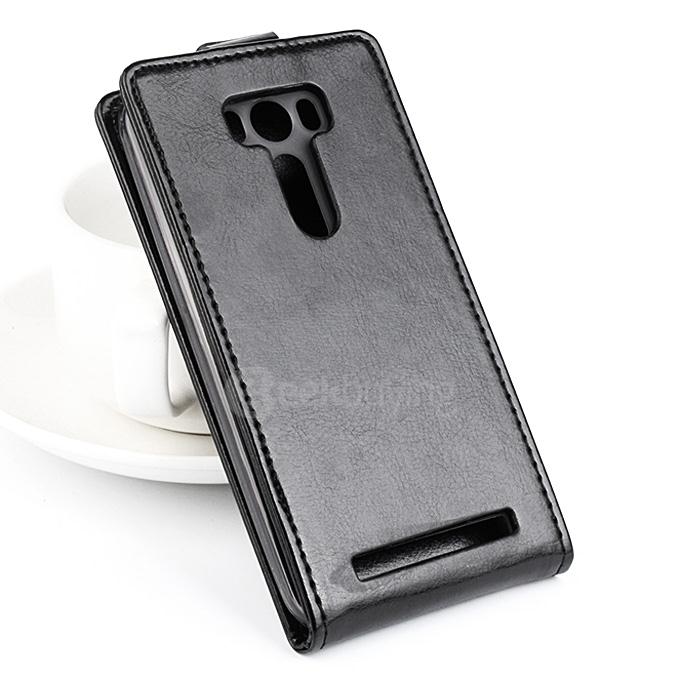 Baiwei Protective Hard Cover Up&Down Flip Stand Leather Case with Back Shell for ASUS Zenfone 2 Laser ZE500KL- Black