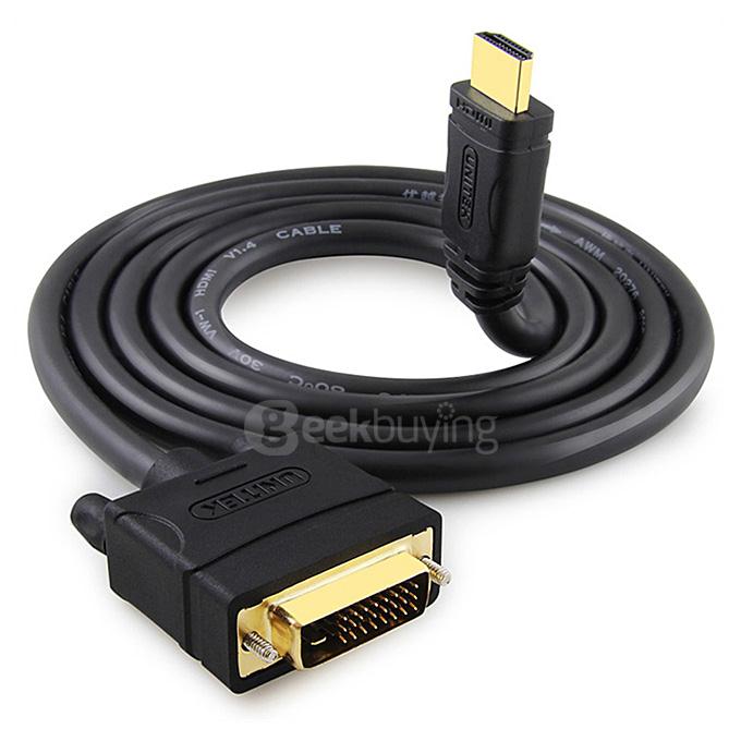 UNITEK Y-C218 Bi-Directional Digital 1080P HD HDMI1.4 to DVI Converter Cable Adapter 2M
