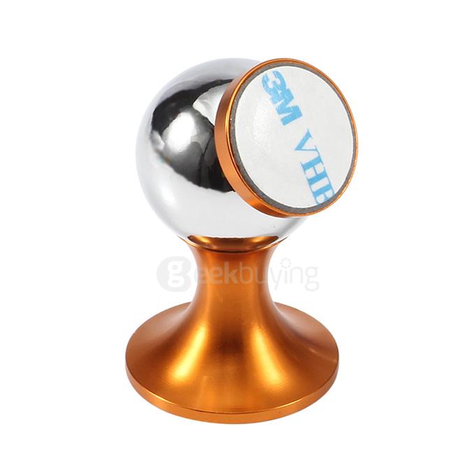 Universal SX-005 360 Degrees Rotating Vehicle General Magnetic Phone Mount Holder for iPhone Samsung - Gold+Silver