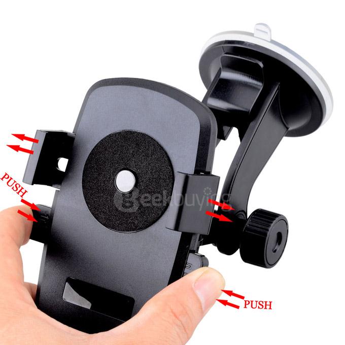 Universal Windshield Dashboard Car Mount Holder for IPHONE 6 / SAMSUNG S6 + More - Black