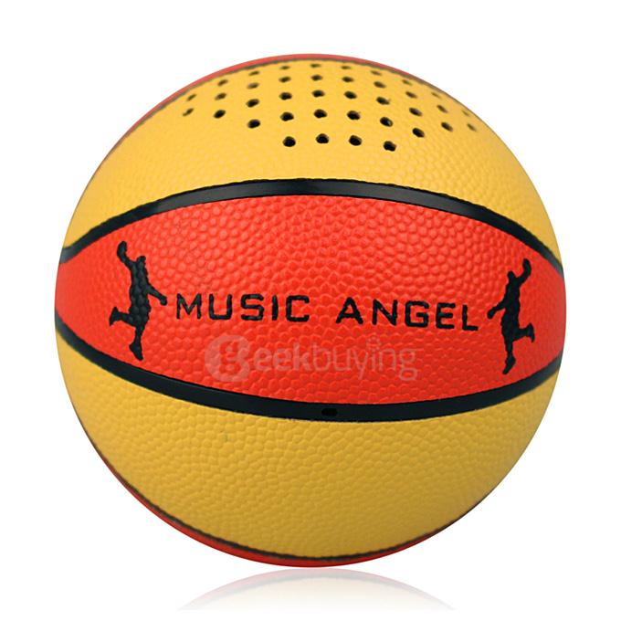 Basketball Style Bluetooth Speaker Bluetooth4.0 Handsfree Calls Music Player - Yellow+Orange