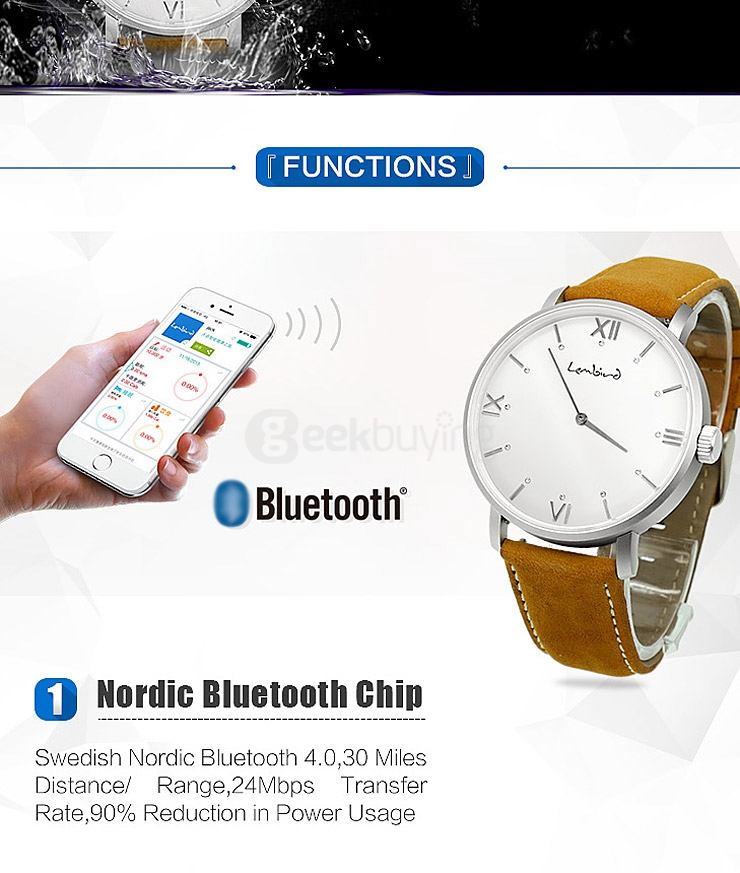 Lembird Free O2 Bluetooth 4.0 Smart Watch with Sapphire Crystal Dial/ 12 LED Lights/ Imported 751 Movt/ Fitness Sports Tracker/ Diet Management - Silver