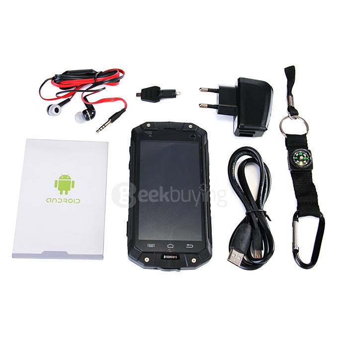 Discovery V9 4.5inch Rugged Smartphones Android 4.4 MT6572 Dual Core 3G 512MB RAM 4GB ROM 8MP 4.5 inch IPS WIFI GPS - Black