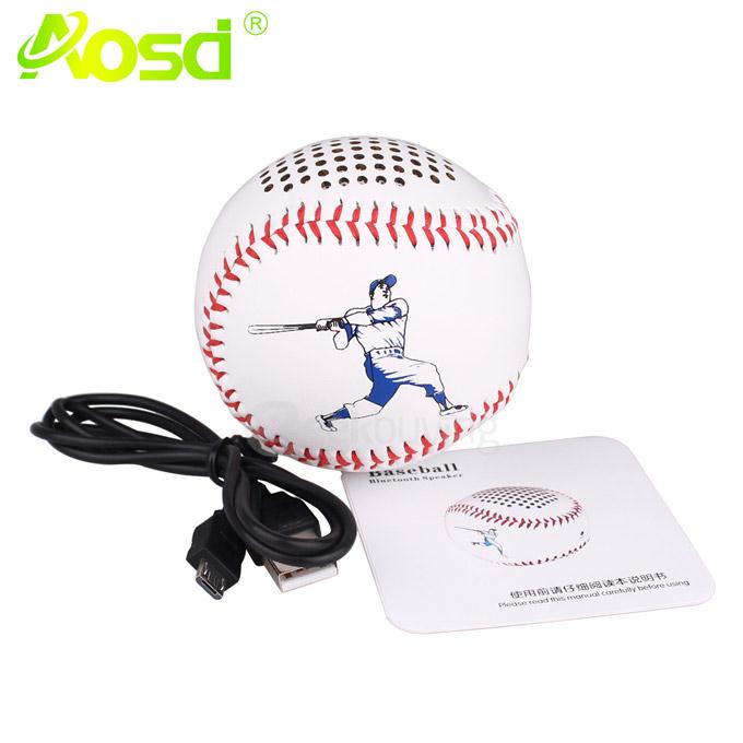 Baseball Style Bluetooth Speaker Bluetooth4.0 Handsfree Calls Music Player - White
