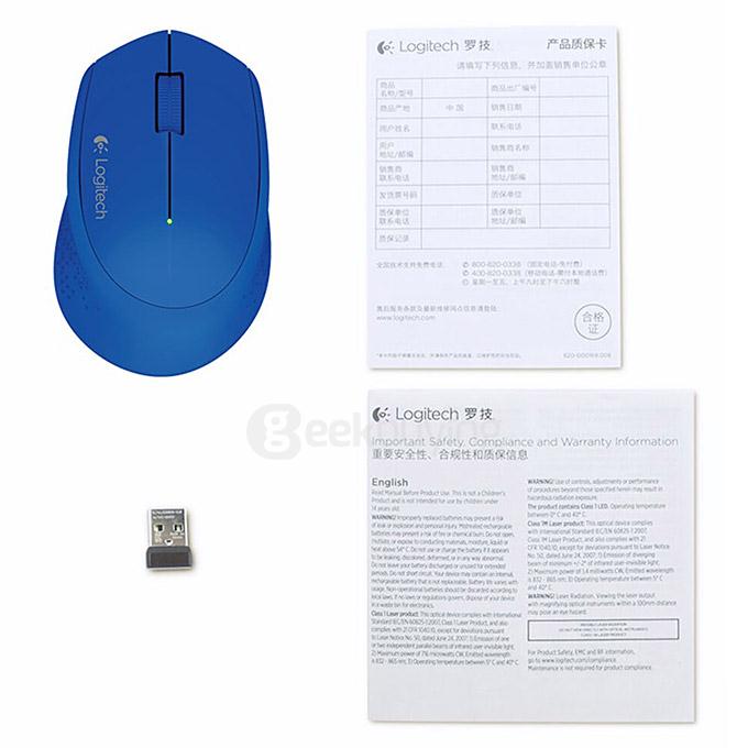 Logitech M280 2.4G Wireless Mouse for Windows Vista Mac OS - Blue