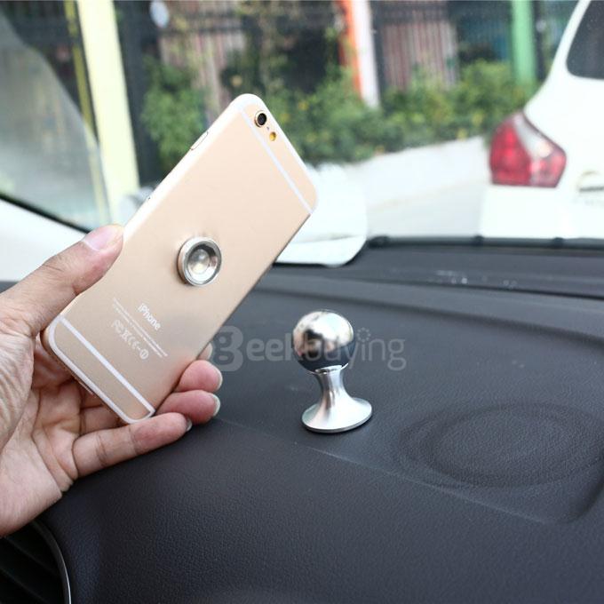 Universal SX-005 360 Degrees Rotating Vehicle General Magnetic Phone Mount Holder for iPhone Samsung Sony HTC - Silver