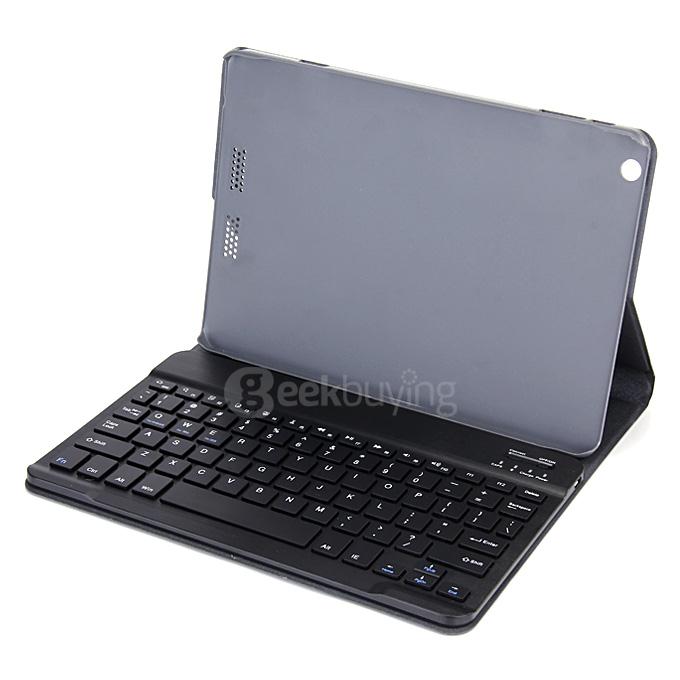 Removable Bluetooth Keyboard with Leather Case for Teclast X98 Air III / X98 Plus / X98 Plus 3G Tablet PC - Black+Gray