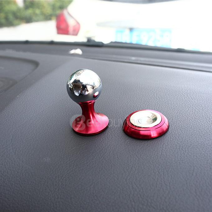 SX-008 360 Degrees Rotating Vehicle General Magnetic Phone Mount Holder for iPhone Samsung HTC Sony - Red+Silver