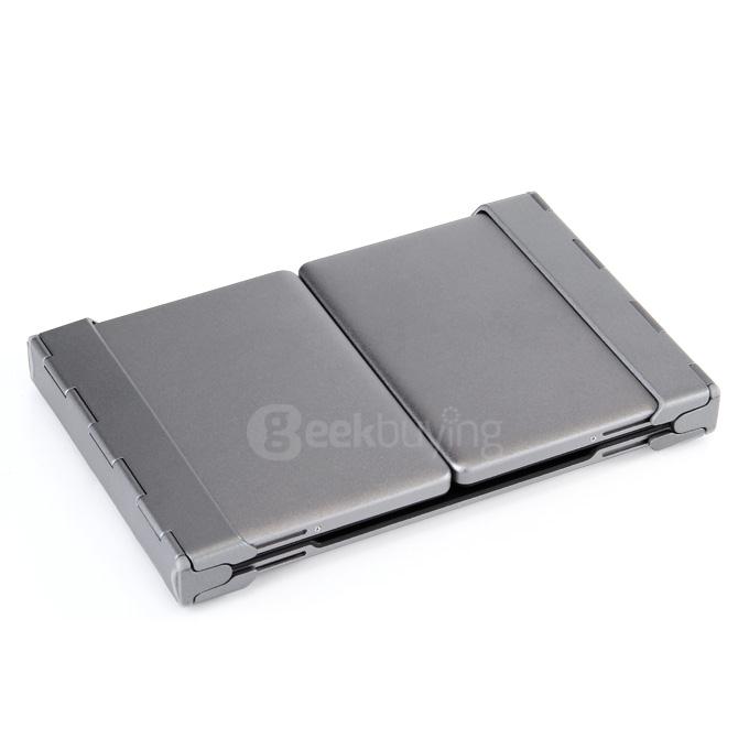 Universal Folding Mini Bluetooth 3.0 Keyboard with Metal Protective Case for Android Windows iOS Smartphones Tablets - Silver+Black