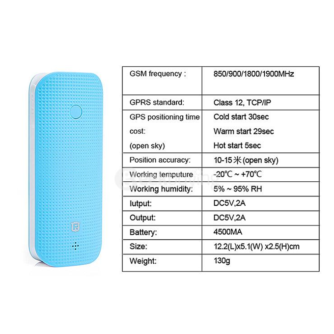 REACHFAR RF-V20 7 In 1 Multifuncional GPS Tracker 4500mah Power Bank - White
