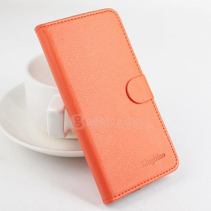 LingMao Litchi Peel Texture Protective Hard Cover Flip Stand Leather Case for LeTV 1S/ LeTV One S - Orange
