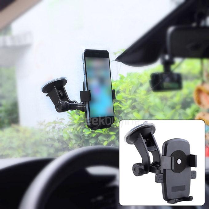 Universal Windshield Dashboard Car Mount Holder for IPHONE 6 / SAMSUNG S6 + More - Black