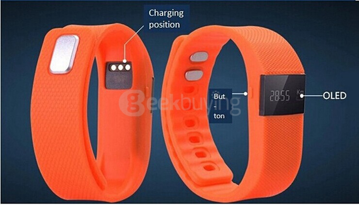 TW64 Smartband Bluetooth 4.0 Waterproof Smart Wristband Sport Activity Fitness Sleep Tracker Pedometer For iOS Android - Green