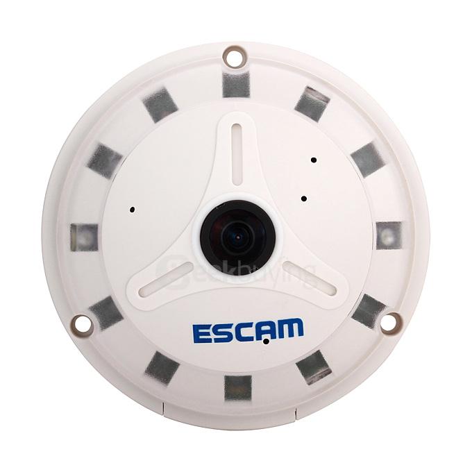 Escam Panarama QP130 3D 1.3MP Fish Eye 1280*1024 H.264 Onvif P2P Day/Night Network IP Camera - EU Plug