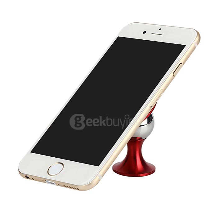 SX-008 360 Degrees Rotating Vehicle General Magnetic Phone Mount Holder for iPhone Samsung HTC Sony - Red+Silver