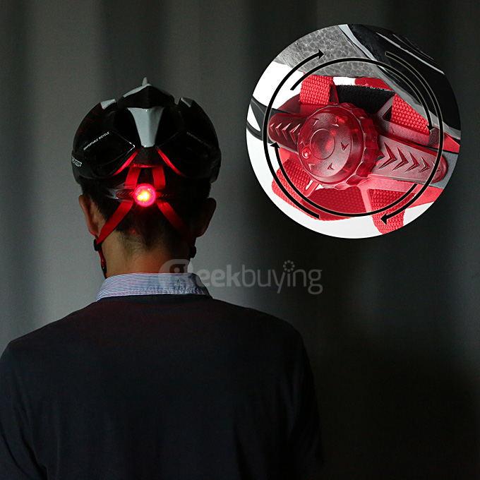 BaseCamp Ultra-light Adjustable Bike Bicycle Helmet with Flash Light - Black + White + Red