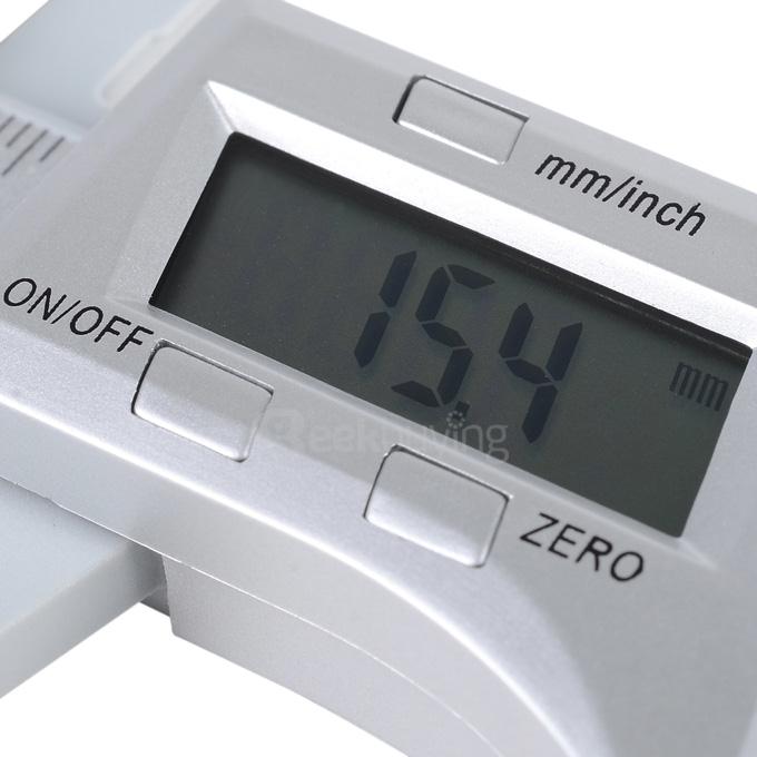 Aluminum Alloy Carbon Solar Powered Digital Caliper - silver