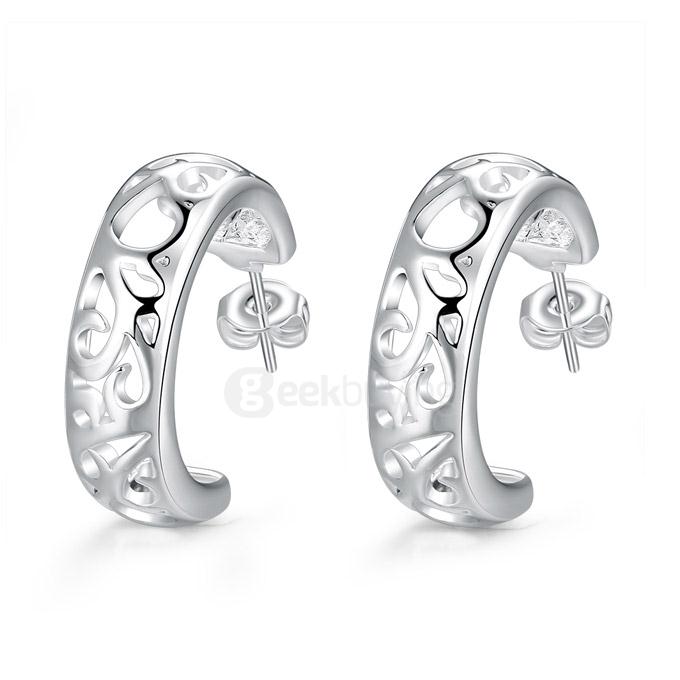 Fashion Hollow Carved Earrings Ear Studs