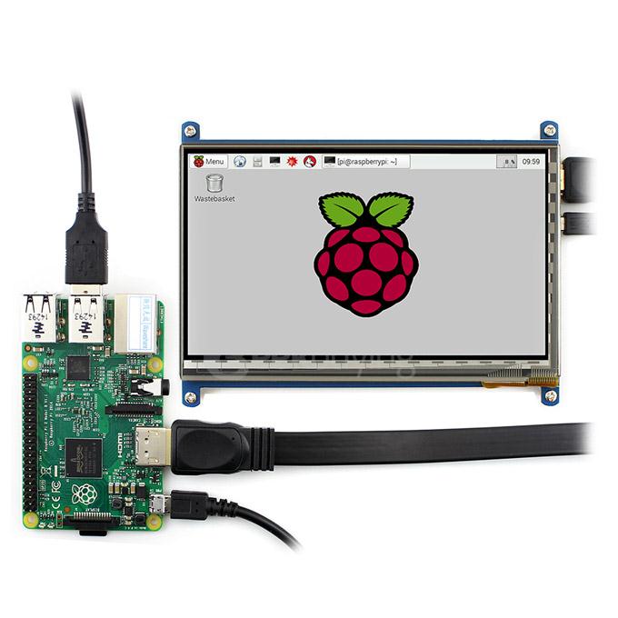 7 Inch Capacitive Touch Screen LCD HDMI 800*480 with Bicolor Case for Raspberry Pi/BB BLACK/PC/Various Systems