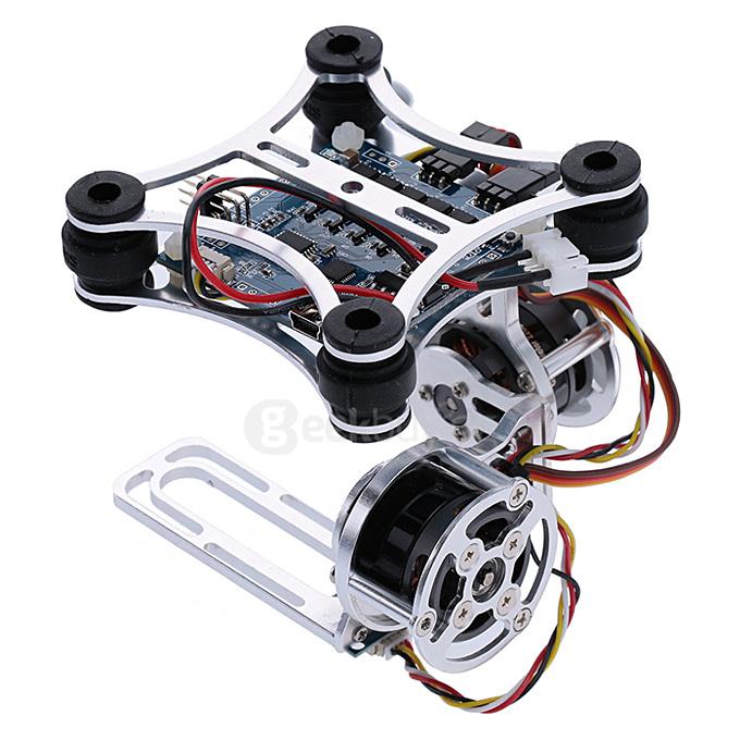 GoolRC 2D Light Weight Silver Brushless Motor Gimbal for DJI Phantom 1 2 3+ Aerial Photography