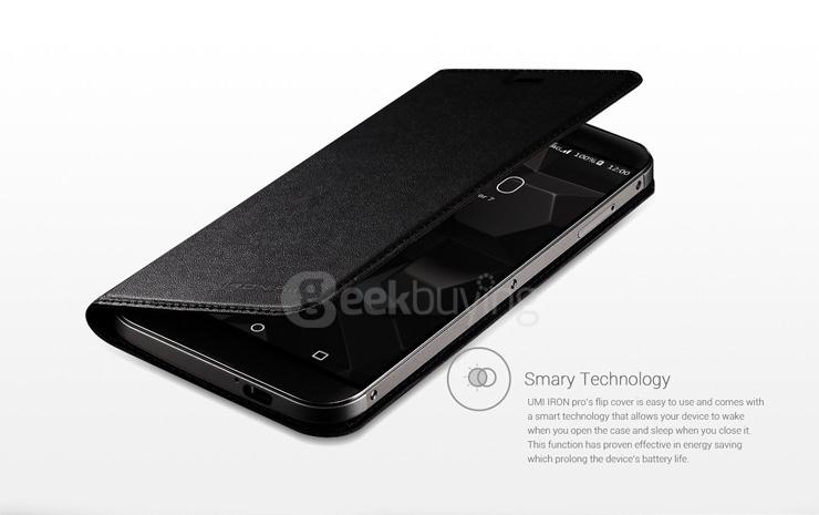 Original Flip Cover Protective Leather Case for UMI IRON Pro Smartphone - Black