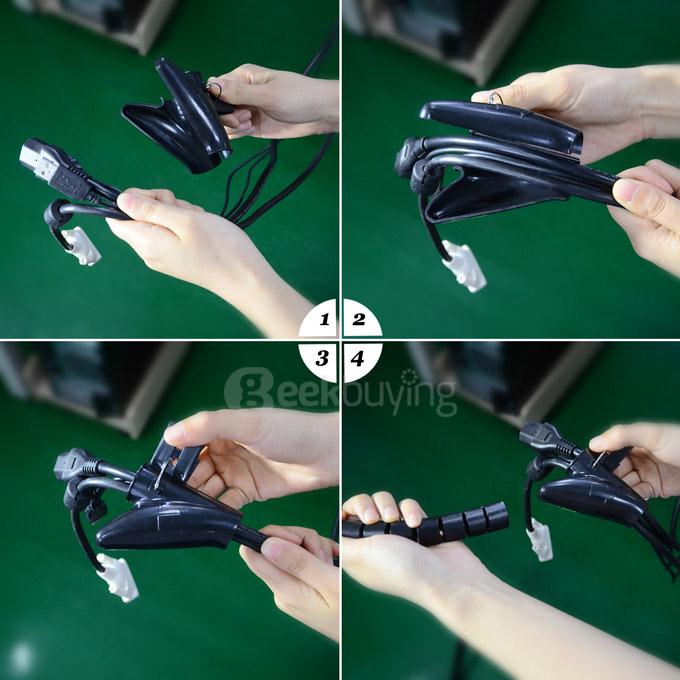 PE Cable And Wire Spiral Tidy Wrap with Clip Organizer for Wire Management 250CM - Black