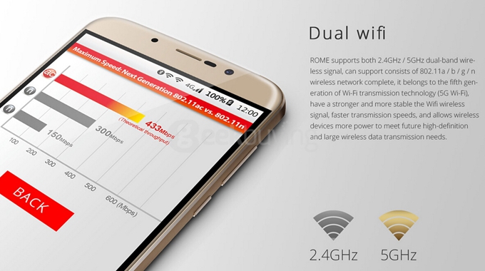 Umi ROME 5.5 inch HD 4G FDD LTE Android 5.1 3GB RAM 16GB ROM Smartphone MTK6753 Octa Core 1.3GHz - Black