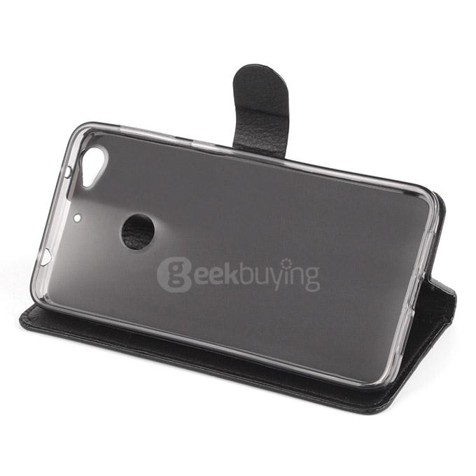 LingMao Litchi Peel Texture Protective Hard Cover Flip Stand Leather Case for LeTV 1S/ LeTV One S - Black