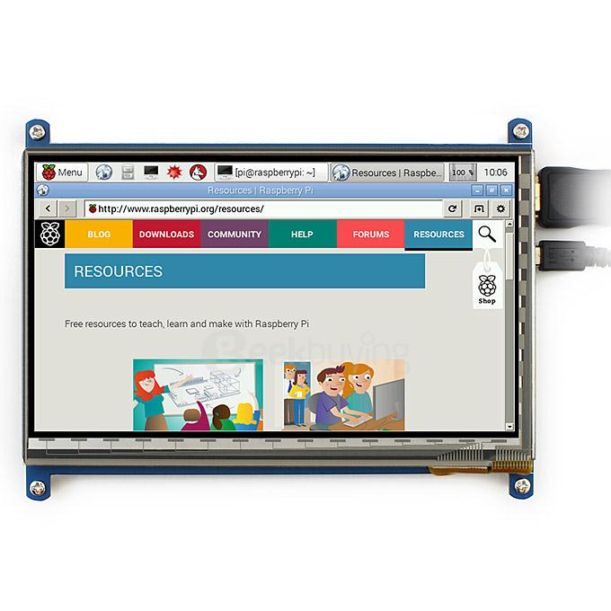 7 Inch Capacitive Touch Screen LCD HDMI 800*480 with Bicolor Case for Raspberry Pi/BB BLACK/PC/Various Systems