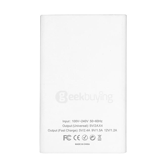 FETCH Quick Charge 2.0 50W 5Ports USB Charger Power Adapter for Smartphones - White