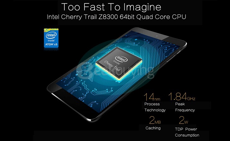 Vido W8X 8 inch Windows10 2GB/32GB Intel Cherry Trail Z8300 Quad Core 1.84GHz Tablet PC IPS 1280*800 HDMI - Black+White