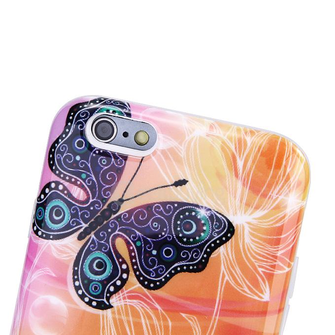 Show Love H3003 Flicker Phone Case Protective Silicon Case Cover for Apple iPhone 6 iPhone 6S - Butterfly