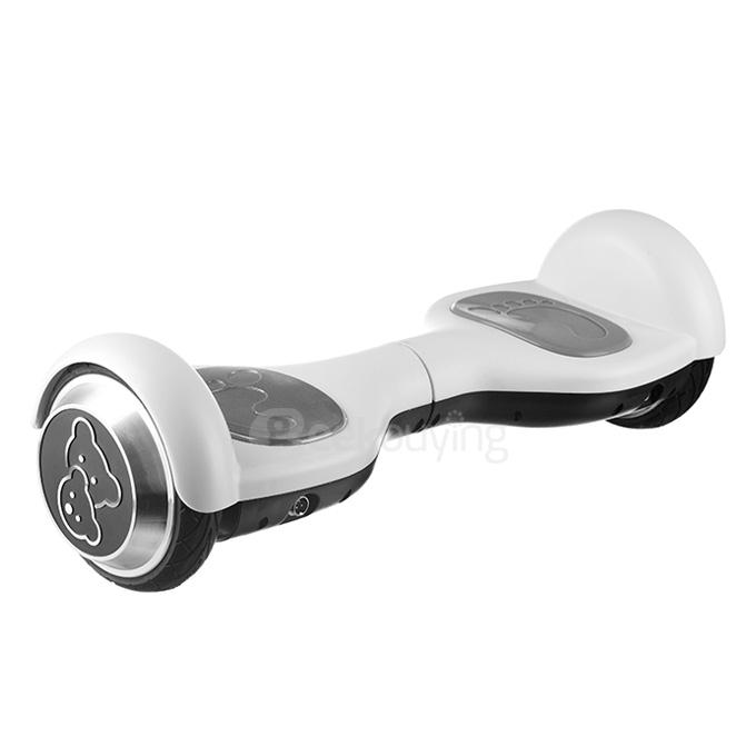 Dual Wheels Children Contents Self Balancing Electric Scooter Drifting Board with 7 In 1 Protective Gear - White