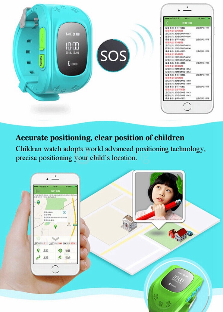 W5 Bluetooth 4.0 GSM Phone GPS/AGPS/ LBS Smart Positioning Watch Anti Lost Alarm Electronic Fence For Children - Pink