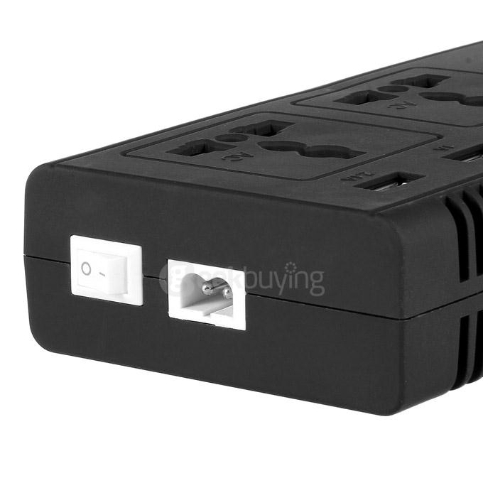 LAMKO CHE PU 4200PC 200W DC 12V to AC 110V Car Smart Power Inverter w/ 4-USB + Dual AC Sockets - Black