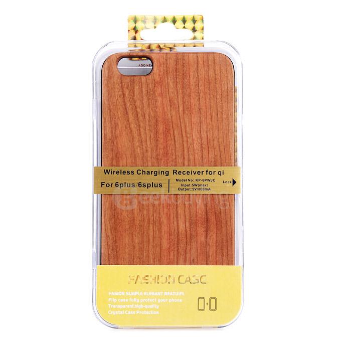 QI Wireless Charging Receiver Simple Designed for Apple iPhone 6 Plus iPhone 6s Plus - Cherry Wood