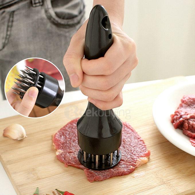 21 Stainless Steel Prongs Professional Meat Tenderizer - Black